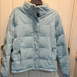 Columbia Women's Corduroy Sky Blue Puffer Jacket